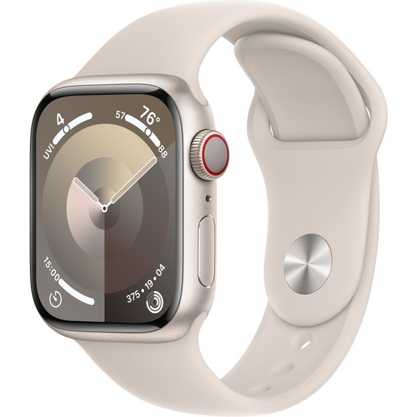 Apple Watch Series 9 GPS + Cellular 41mm Starlight Alu. Case w. Starlight Sport Band - M/L (MRHP3)