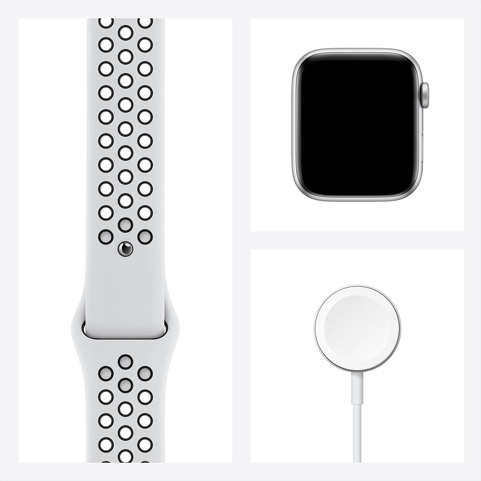 Apple Watch Nike Series SE GPS 44mm Silver Aluminium Case with Pure Platinum/Black Nike Sport Band (MYYH2)