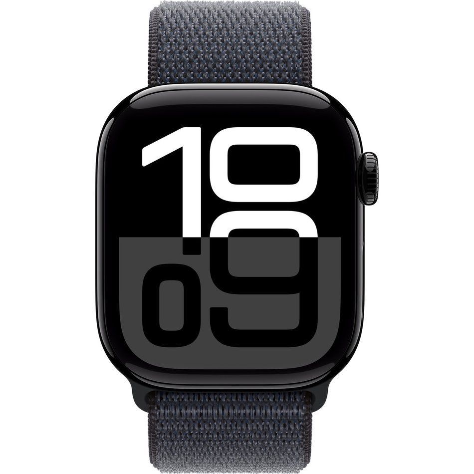 Apple Watch Series 10 GPS 42mm Jet Black Aluminum Case w. Ink Sport Loop (MWWG3)