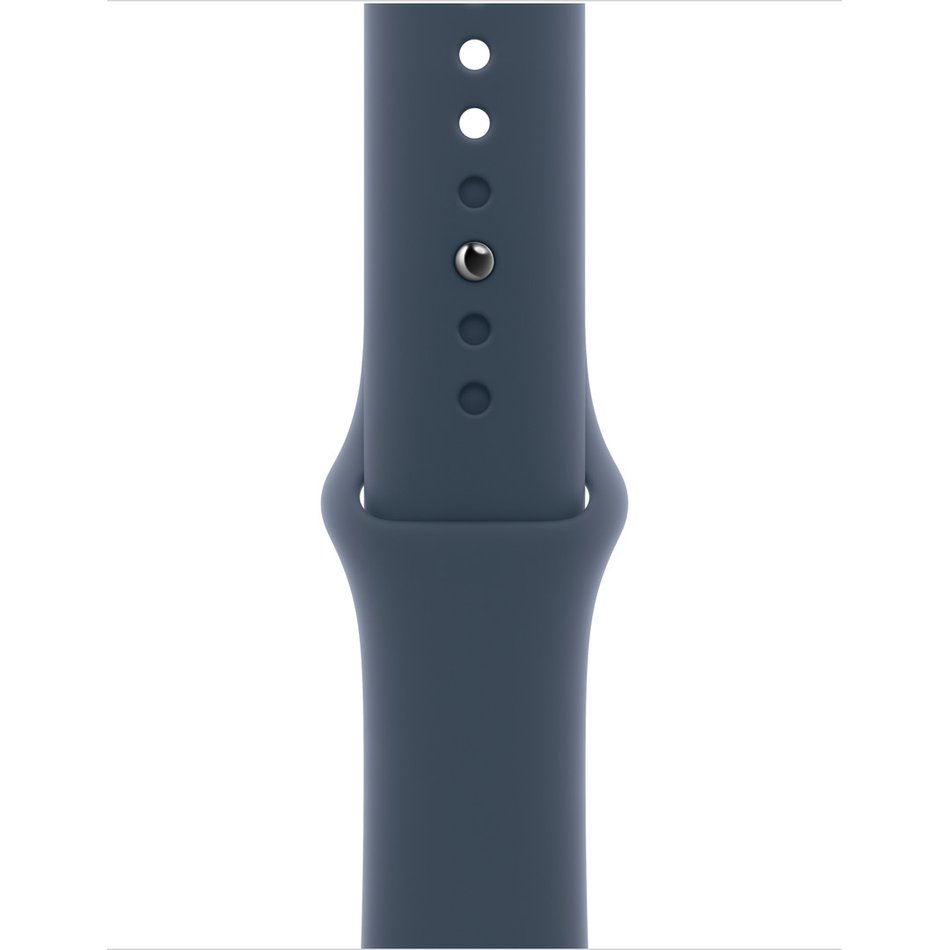 Apple Watch Series 9 GPS + Cellular 41mm Silver S. Steel Case w. Storm Blue Sport Band - S/M (MRJ23)