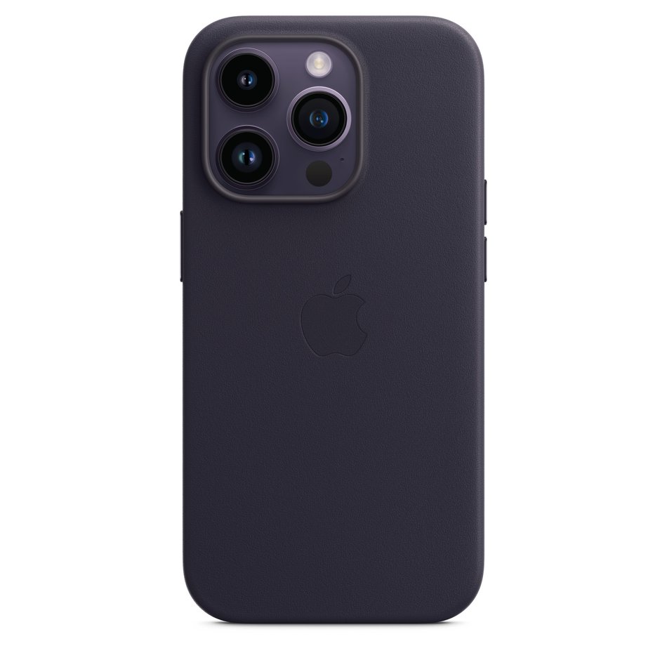 Чехол для iPhone 14 Pro OEM+ Leather Case wih MagSafe (Ink)