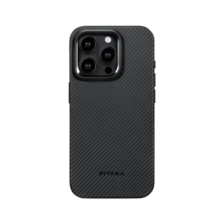 Чохол для iPhone 15 Pro Max Pitaka MagEZ Case Pro 4 Twill 600D Black/Grey (KI1501PMPA)