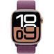 Apple Watch Series 10 GPS 42mm Rose Gold Aluminum Case w. Plum Sport Loop (MWWK3)