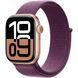 Apple Watch Series 10 GPS 42mm Rose Gold Aluminum Case w. Plum Sport Loop (MWWK3)