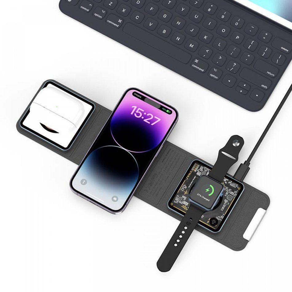 БЗУ Wiwu (Wi-W001) Triple 3 in1 Foldable Series (Black)