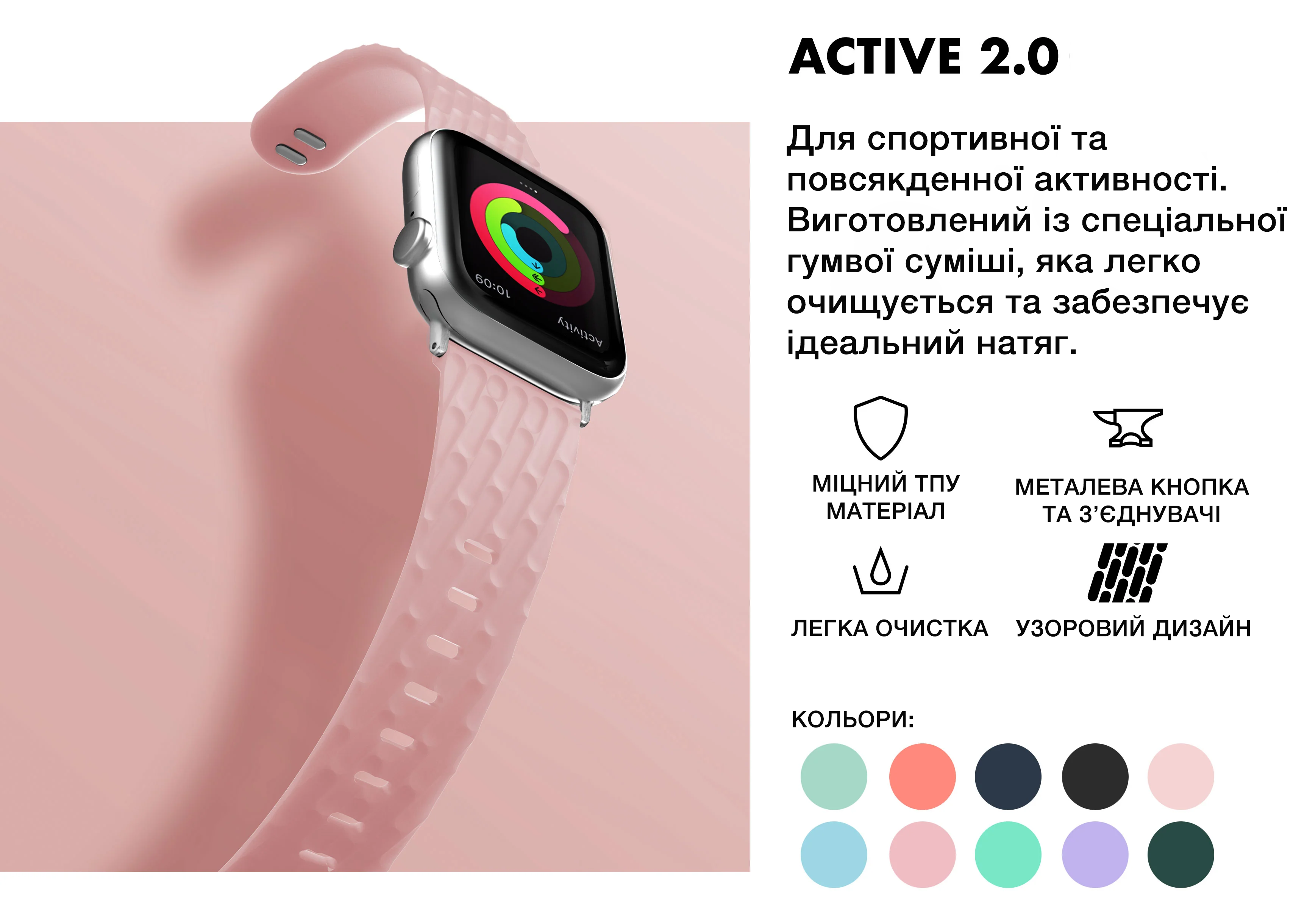 Краткое описание Laut ACTIVE 2.0 Sport Watch Strap для Apple Watch
